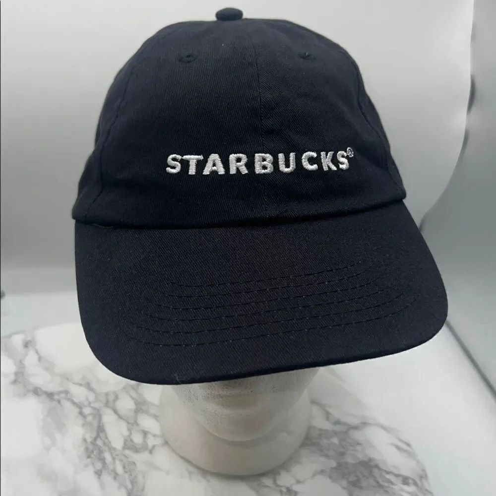 STARBUCKS Black Cotton Baseball Cap Hat-OS